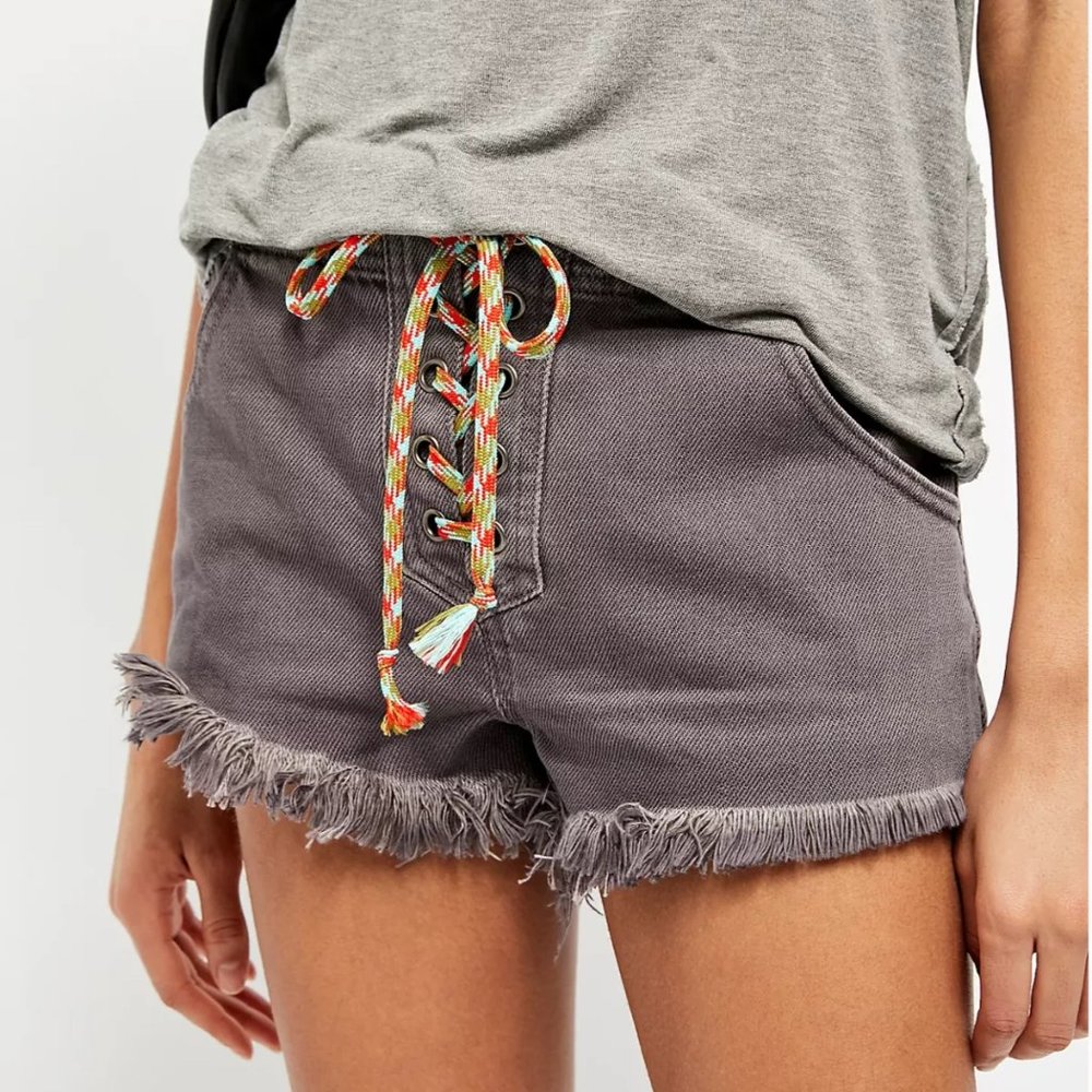 FREE PEOPLE LACE-UP SHORTS